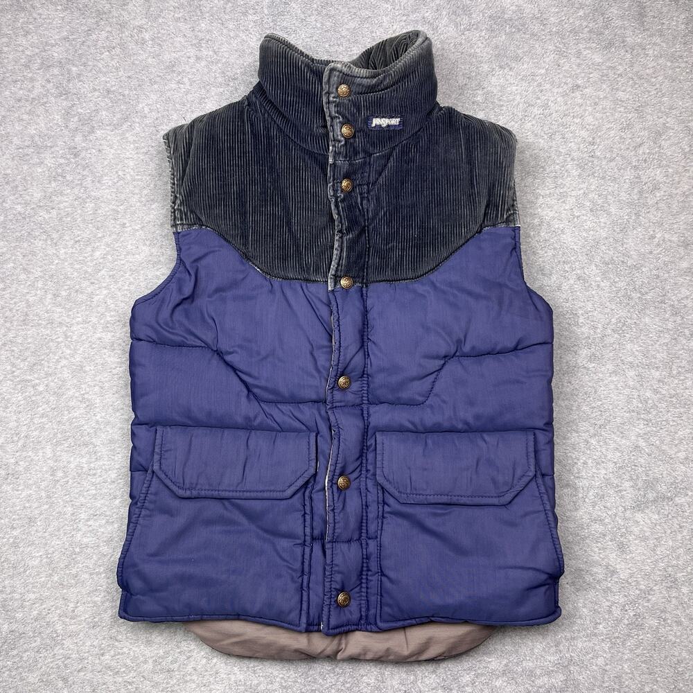 Jansport corduroy puffer vest blue usa made size‎ medium